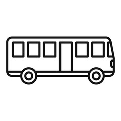 Hitchhiking bus icon, outline style