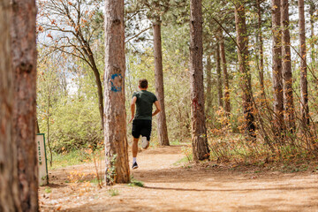 Fototapeta premium Active healthy runner jogging outdoor