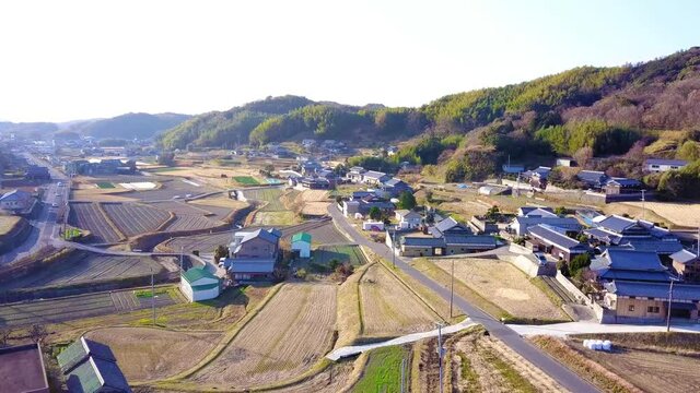 ドローン空撮映像 兵庫県 淡路島 洲本市の集落