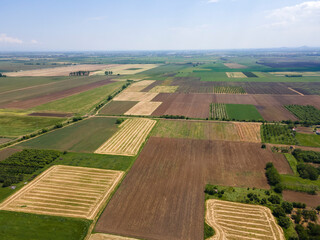 Fototapeta na wymiar Aerial view of Upper Thracian Plain, Bulgaria
