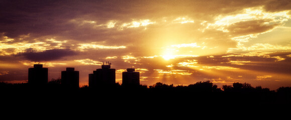 Sunset over the Zagreb City 