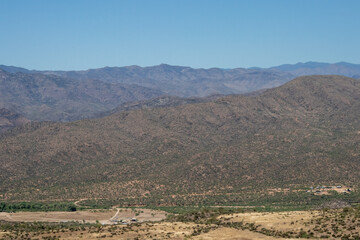 landscape with mountains and blue sky