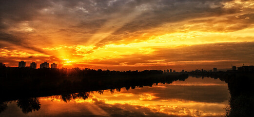 Obraz premium Sunset over the Zagreb City 