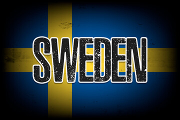 Naklejka na ściany i meble National flag of Sweden