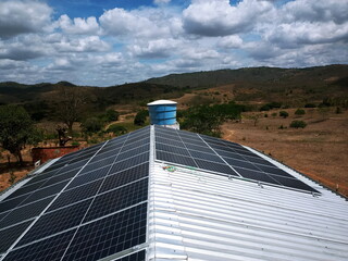 solar panels on roof