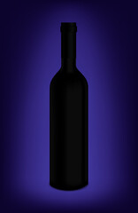 Silueta de botella de vino sobre fondo morado