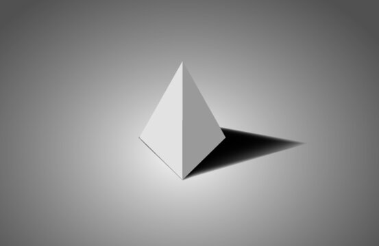 Tetraedro sobre fondo blanco