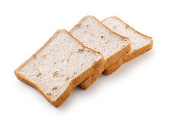 Walnut bread placed on a white background.