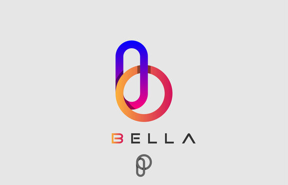 colorful gradient alphabet small letter b, d, q, p logo design
