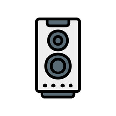Speaker icon vector illustration in filled line style about multimedia for any projects