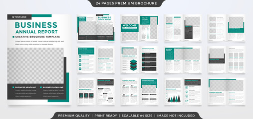 Fototapeta na wymiar set of business bifold brochure template design with minimalist style and modern layout