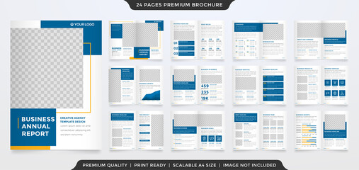 set of business bifold brochure template design with minimalist style and modern layout