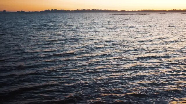 Beautiful Relaxing Landscape at Chascomus Lagoon. Seamelss Loop.
