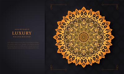Luxury mandala background with golden arabesque pattern arabic islamic east style, decorative mandala for print,  brochure, flyer, banner, Beautiful card, Figure mandala for coloring