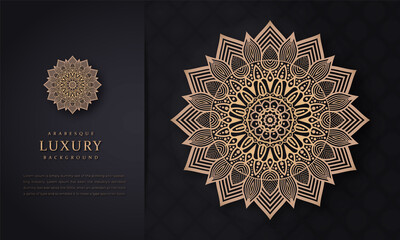 Luxury mandala background with golden arabesque pattern arabic islamic east style.decorative mandala for print, cover, brochure, flyer, banner, Beautiful card, Figure mandala for coloring