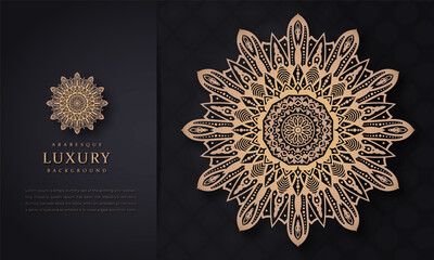 Luxury mandala background with golden arabesque pattern arabic islamic east style.decorative mandala for print, poster, cover, brochure, flyer, Beautiful card, Figure mandala for coloring