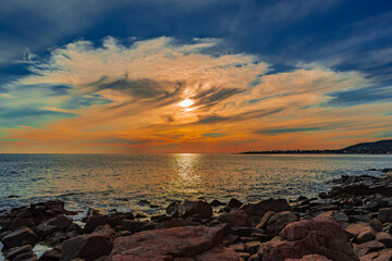 Atardecer en la costa. Punta Colorada, Maldonado, Uruguay