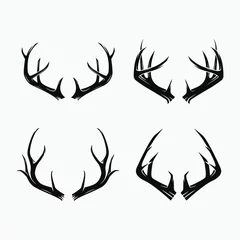 Foto op Canvas deer antler logo, icon and vector © mufurii