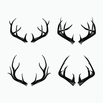 deer antler logo, icon and vector