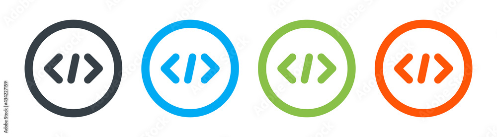 Poster Coding symbol. Programming icon. Vector illustration