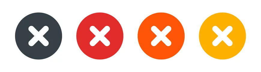 Fotobehang Close icons set. Delete icon. remove, cancel, exit symbol vector illustration © Icons-Studio