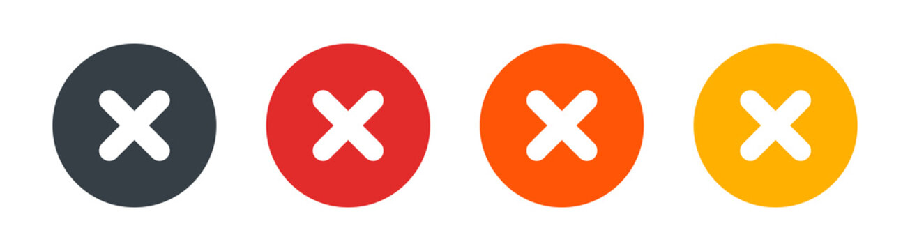 Close icons set. Delete icon. remove, cancel, exit symbol vector illustration