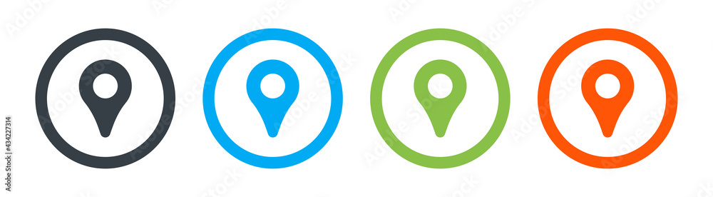 Poster set of location, map marker icons. vector illustration on a white background