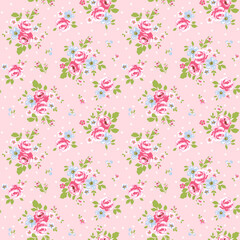 Obraz na płótnie Canvas rose-flower-pink-seamless pattern ばらの花柄背景　デザイン素材　シームレス