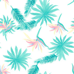 Fototapeta na wymiar Blue Pattern Design. Indigo Seamless Hibiscus. Azure Tropical Texture. White Flower Background. Navy Floral Hibiscus. Wallpaper Leaves. Decoration Design.