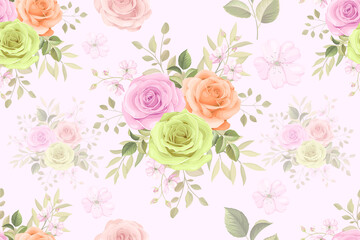Floral seamless pattern background with soft color