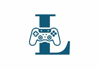 L initial letter with joystick shape