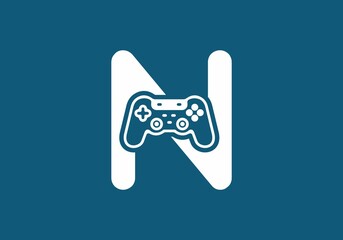 N initial letter with joystick shape