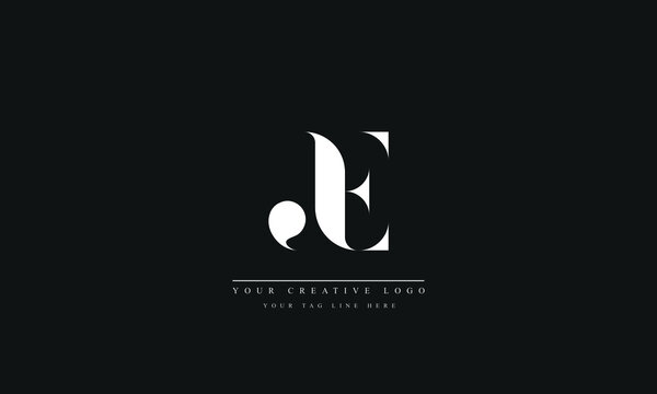 Letter Logo Design with Creative Modern Trendy Typography JE EJ J E