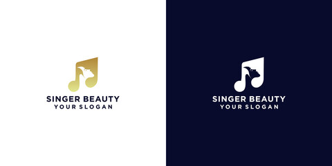 Singer choir logo template design