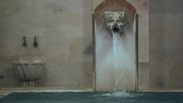 Traditional Turkish Bath and Pool With Leon Head 