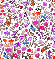 Tiny little flowers. Floral seamless pattern in cottagecore style