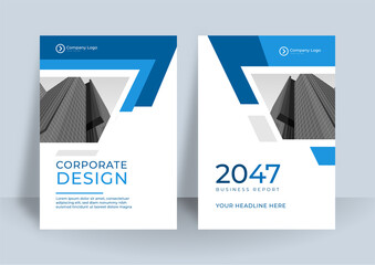 Blue Business Corporate Modern Cover A4 Design. Annual report brochure flyer design template vector, Leaflet cover presentation, book cover, layout in A4 size.