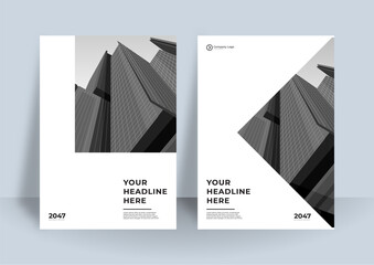 City Background Business Book Cover Design Template with Blue Color