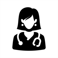 Women doctor icon, vector and glyph