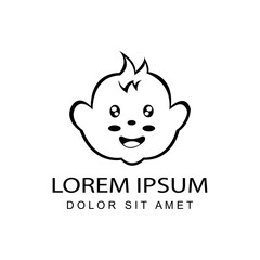 baby logo template design vector in isolated white background for baby shop