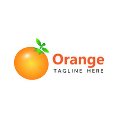 3d orange fresh logo template design vector in isolated white background