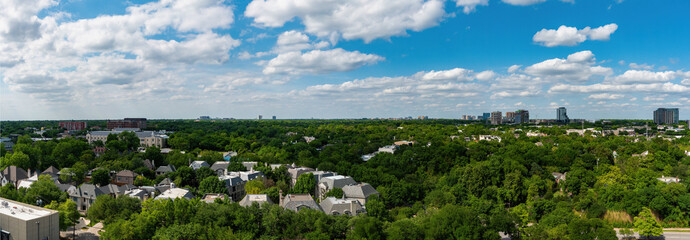Panorama of northwest Dallas landscape from 17th story condo