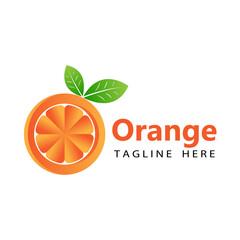 3d orange fresh logo template design vector in isolated white background