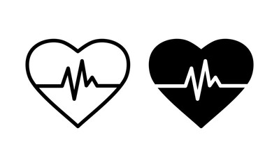 heart pulse icon, heartbeat icon vector