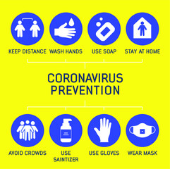 	
Prevention of COVID-19 infographic poster vector illustration design template. Coronavirus protection poster or flyer.	
