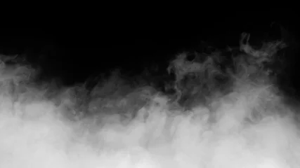 Poster White smoke or fog isolated on black background © ธนพล สินสร้าง