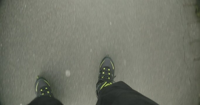 Inline skating from the first person perspective slowmotion