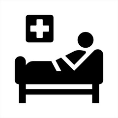 Hospitalization icon. Medical treatment icon, vector and glyph