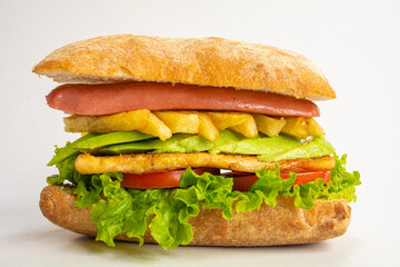 sandwich on white background