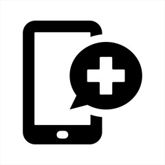 Obraz premium Mobile healthcare icon, vector and glyph